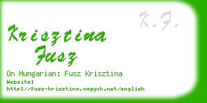 krisztina fusz business card